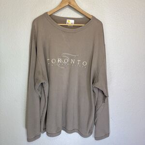VTG Sweatshirt Women XL Taupe Oversized Toronto Embroidered Made in Canada 90s